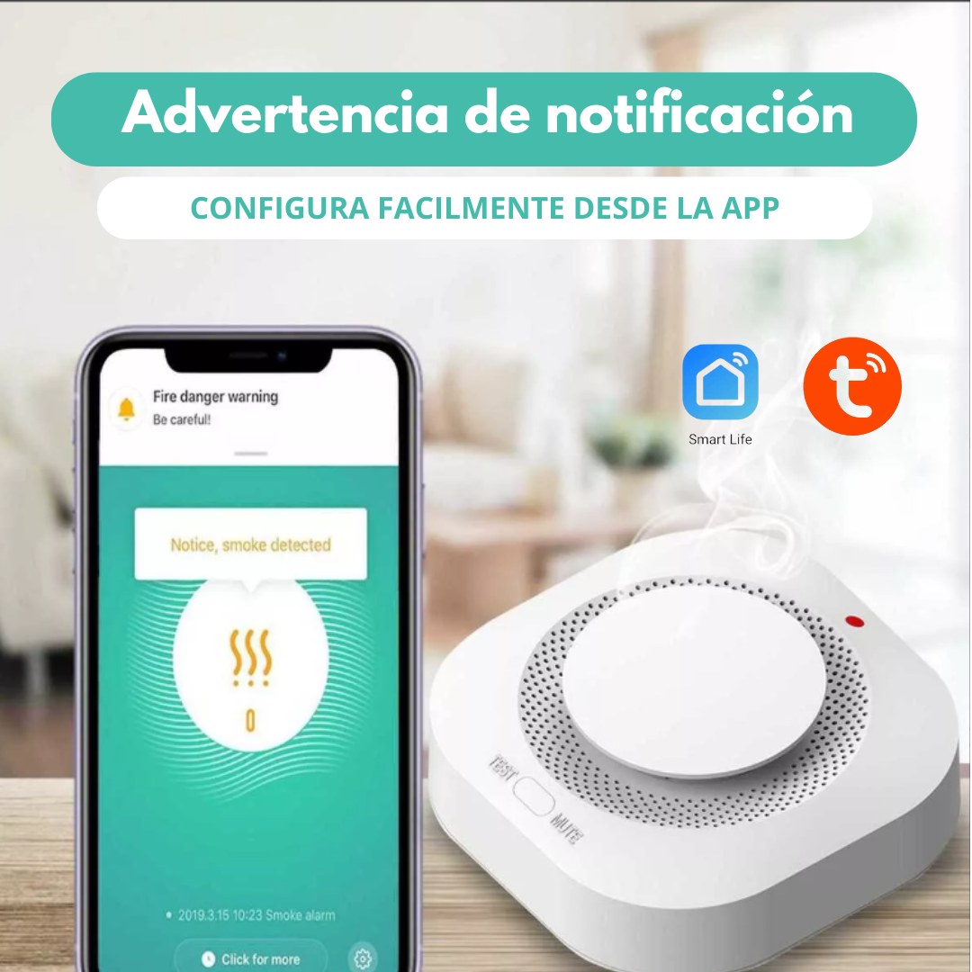 Detector De Humo Alarma Inteligente Wi-fi App Tuya Smarlife - Imagen 2