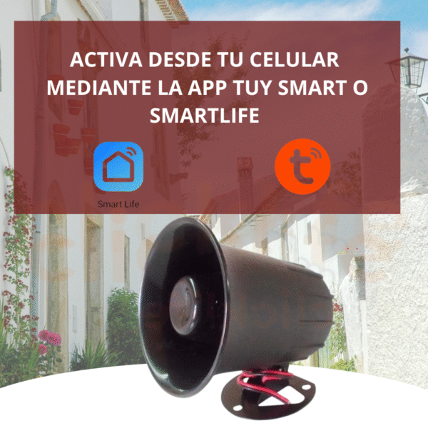 Sirena Wifi Exterior Potente 15W  Para Panel de Alarma App Smartlife o Tuya smart - Imagen 4