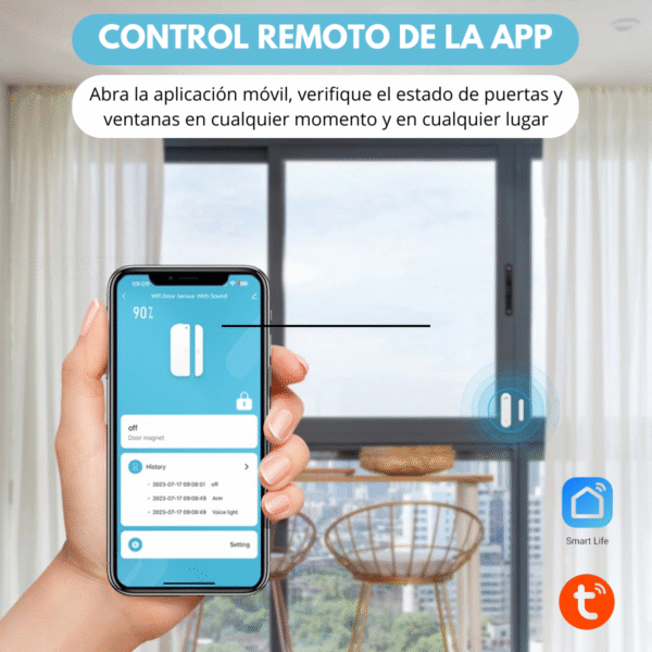 Alarma De Puerta Sensor Wifi Con Sonido Y Notificación Kit 2 - Imagen 3