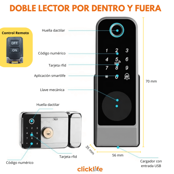 Cerradura Inteligente Wifi 5 Modos De Apertura Exterior Con Control Remoto - Imagen 10