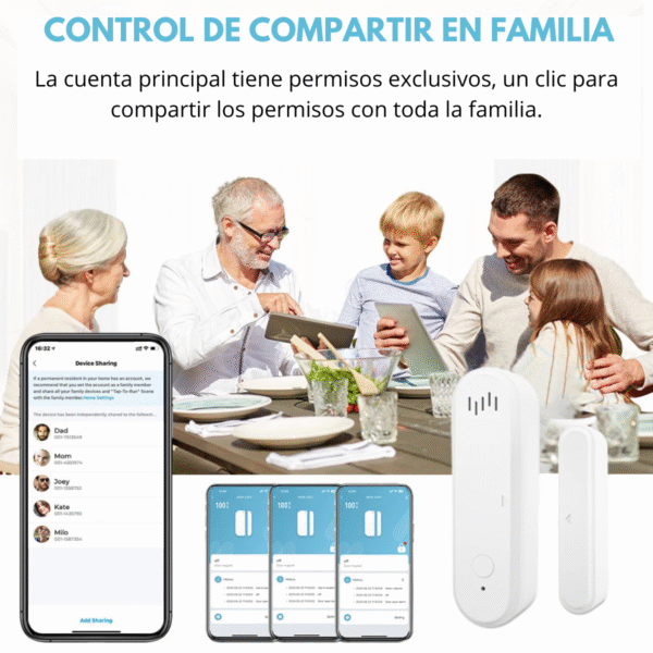 Alarma De Puerta Sensor Wifi Con Sonido Y Notificación Kit 2 - Imagen 4