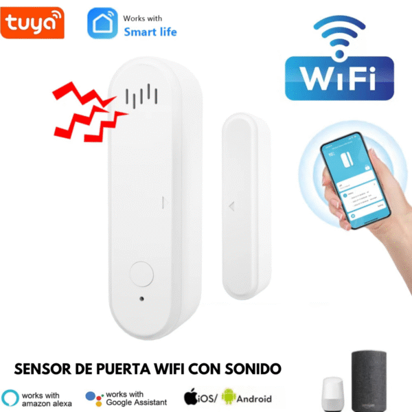 Alarma De Puerta Sensor Wifi Con Sonido Y Notificación Kit 2 - Imagen 6