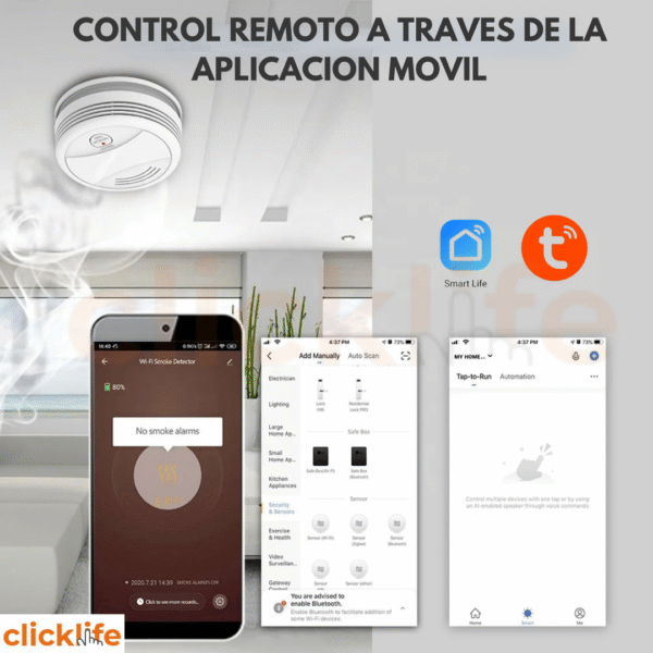 Detector De Humo Alarma Inteligente Wi-fi App Tuya Smarlife - Imagen 6