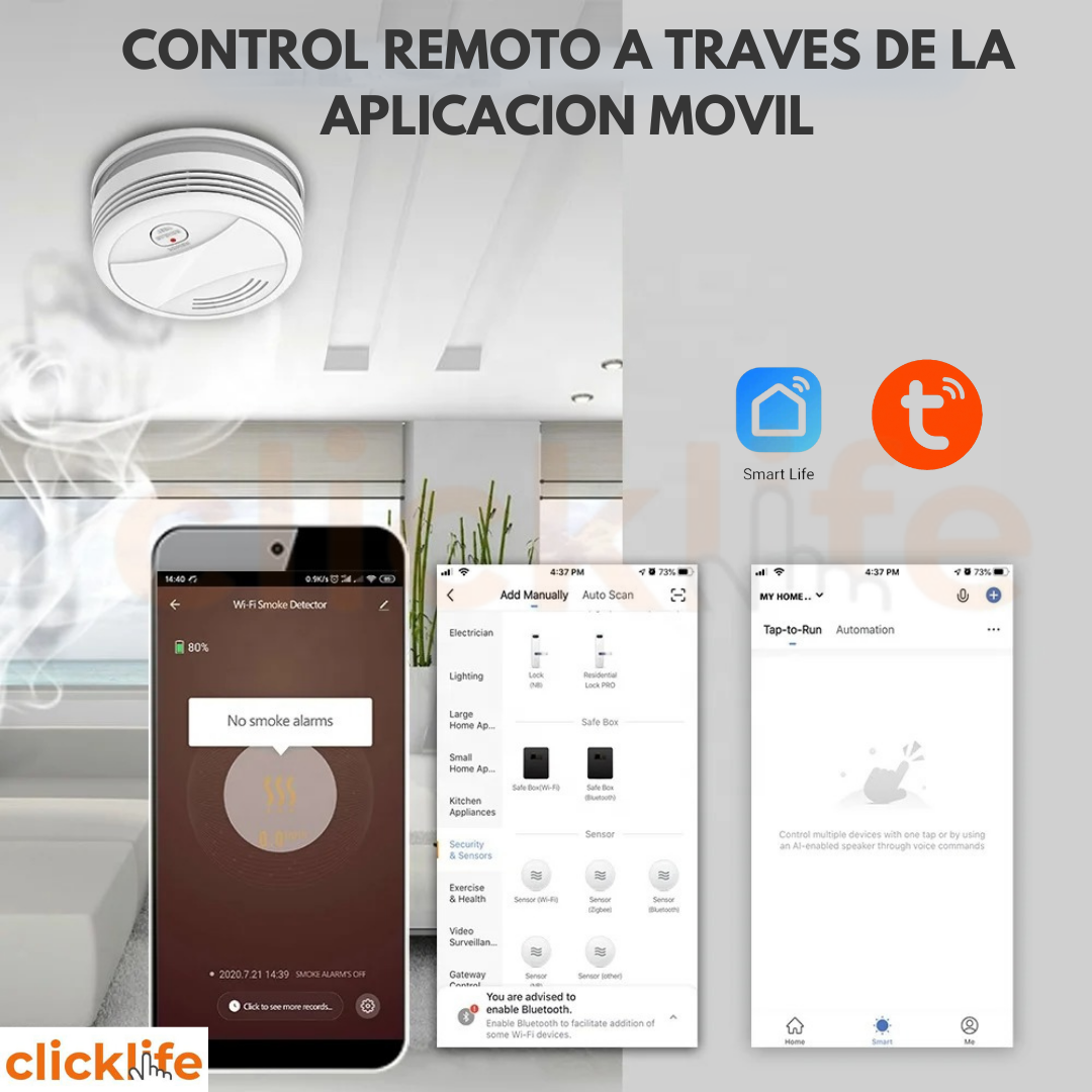Detector De Humo Alarma Inteligente Wi-fi App Tuya Smarlife - Imagen 6