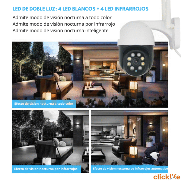 Cámara Seguridad Wifi Ptz 6mp Exterior 360 Alarma Zoom Tuya - Imagen 3
