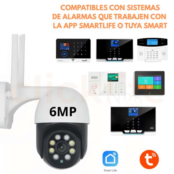 Cámara Seguridad Wifi Ptz 6mp Exterior 360 Alarma Zoom Tuya - Imagen 2