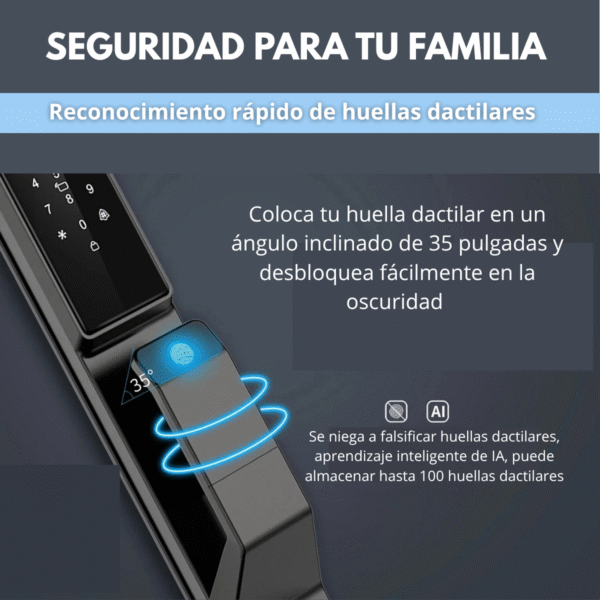 Cerradura Wifi Exterior Compatible con Alexa 6 Modos Reconocimiento Facial Cerrojo 8 Pasadores Máxima Seguridad - Imagen 8