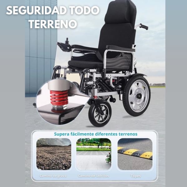 Silla De Ruedas Eléctrica Reclinable 4 Ruedas Control Remoto - Imagen 6