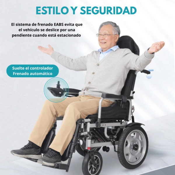 Silla De Ruedas Eléctrica Reclinable 4 Ruedas Control Remoto - Imagen 4