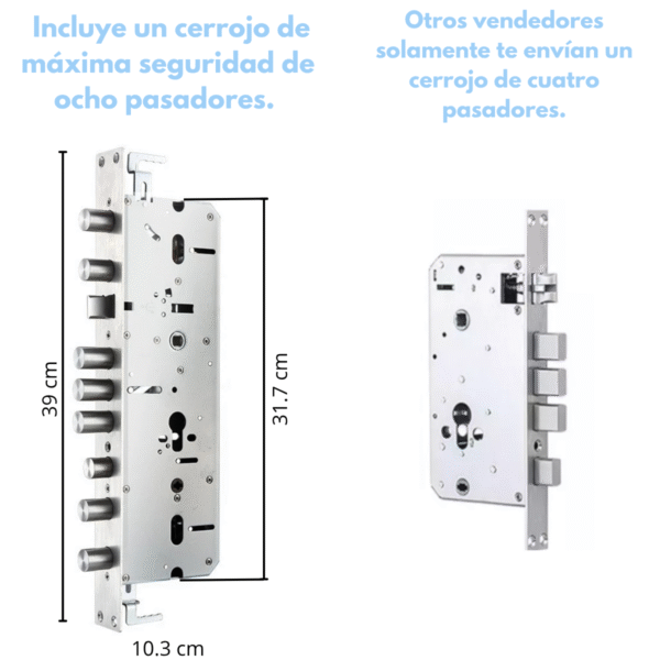 Cerradura Wifi Exterior Compatible con Alexa 6 Modos Reconocimiento Facial Cerrojo 8 Pasadores Máxima Seguridad - Imagen 6