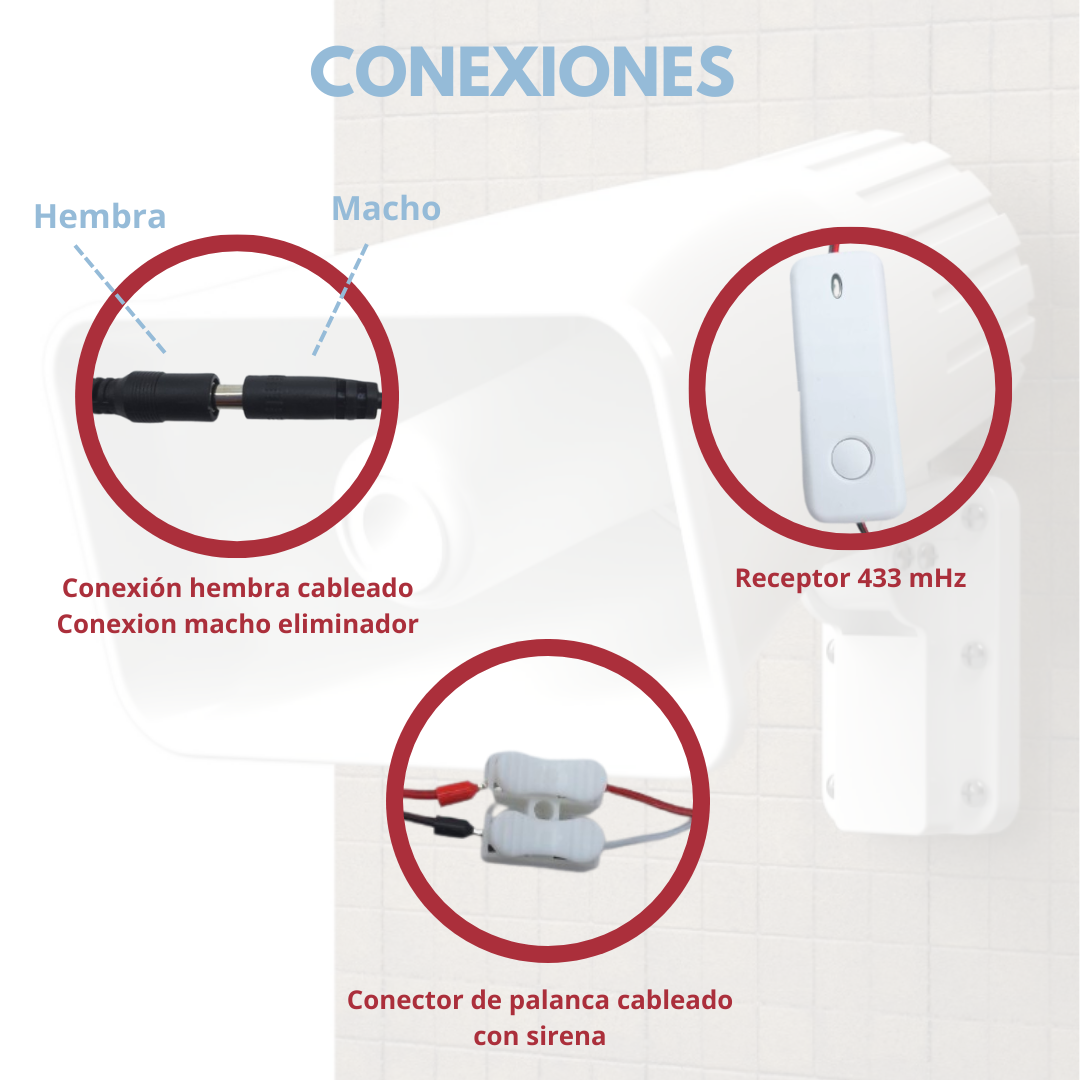 Sirena Alarma Exterior 30 W Cableada Con Gabinete Para Panel de Alarma Frecuencia 433 mHz - Imagen 4