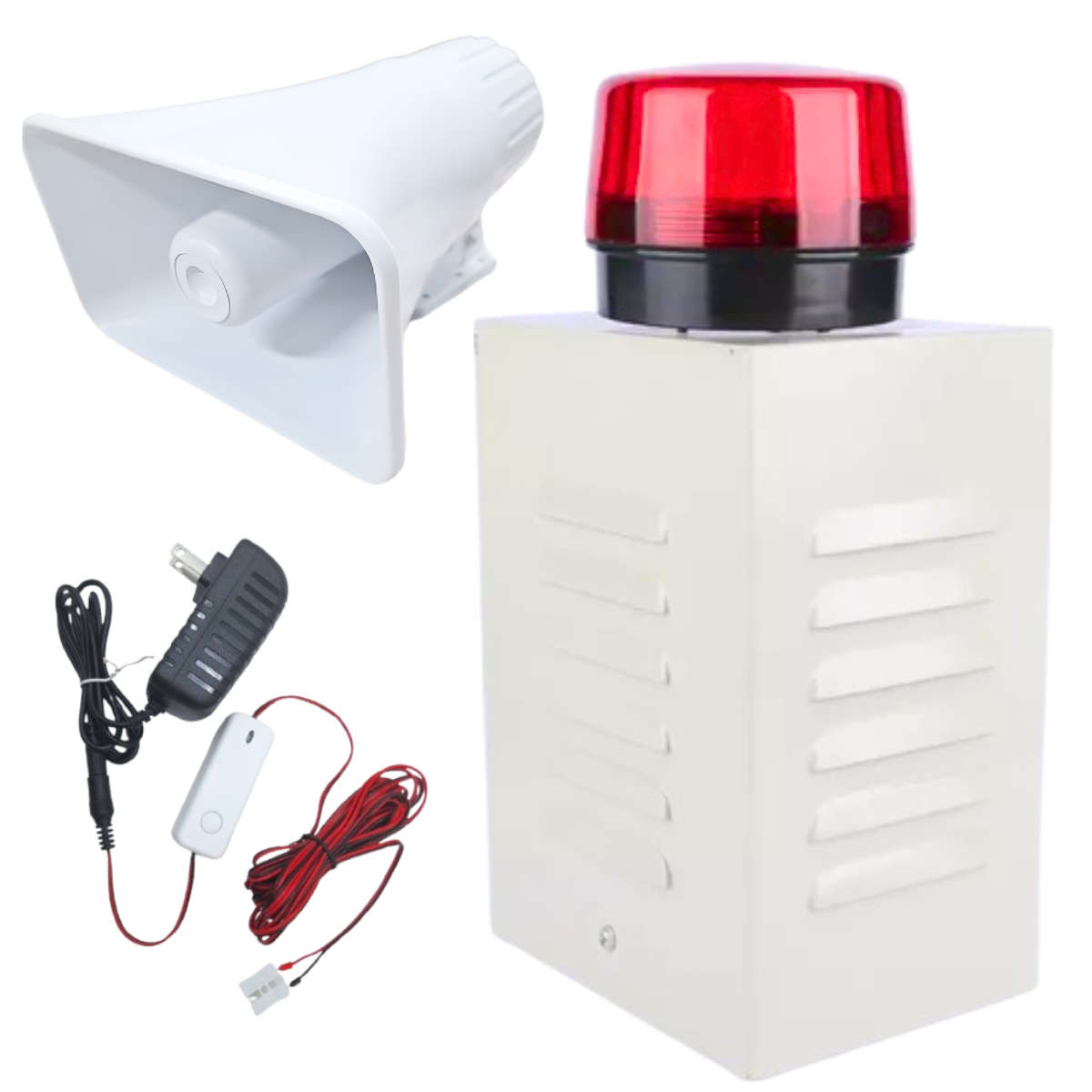 Sirena Alarma Exterior 30 W Cableada Con Gabinete Para Panel de Alarma Frecuencia 433 mHz