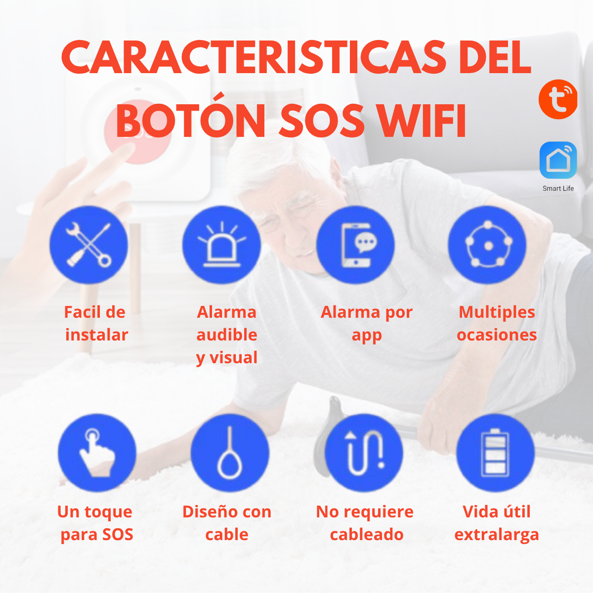 Botón de Pánico Sos Wifi Inalámbrico Sistema de Alarma - Imagen 4