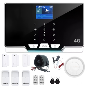 Panel De Alarma Casa Negocio Gsm 4G Wifi Inalámbrica Kit 6 Sirena Cableada 15 Watts