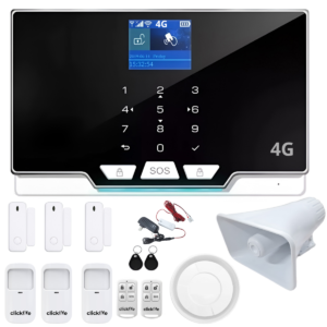 Panel De Alarma Casa Negocio Gsm 4G Wifi Inalámbrica Kit 6 Sirena Cableada 30 Watts Cableada