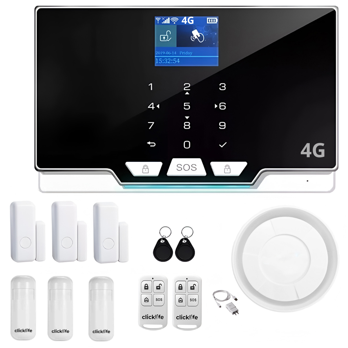 Panel De Alarma Casa Negocio Gsm 4G Wifi Inalámbrica Kit 6