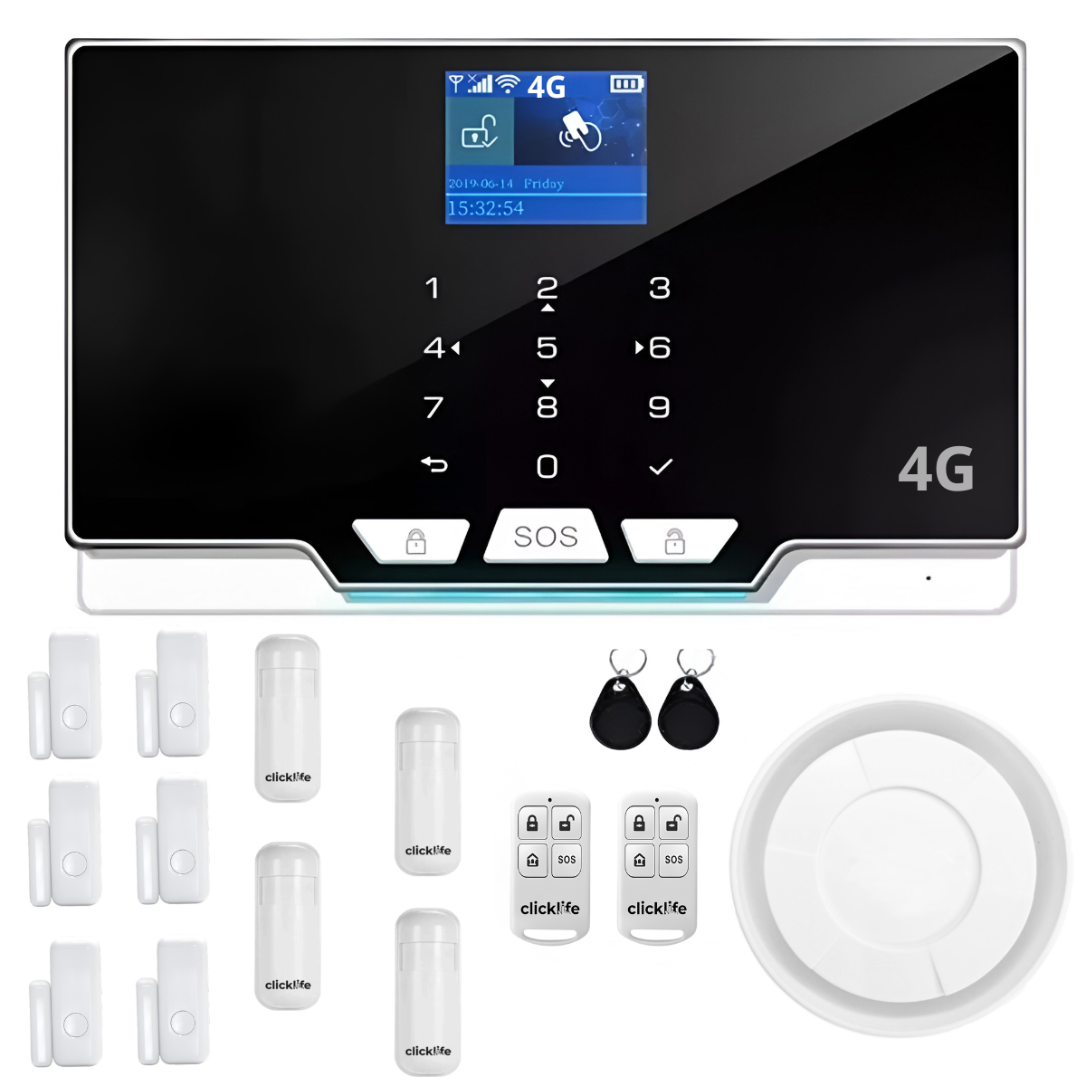 Panel De Alarma Casa Negocio Gsm 4G Wifi Inalámbrica Kit 10