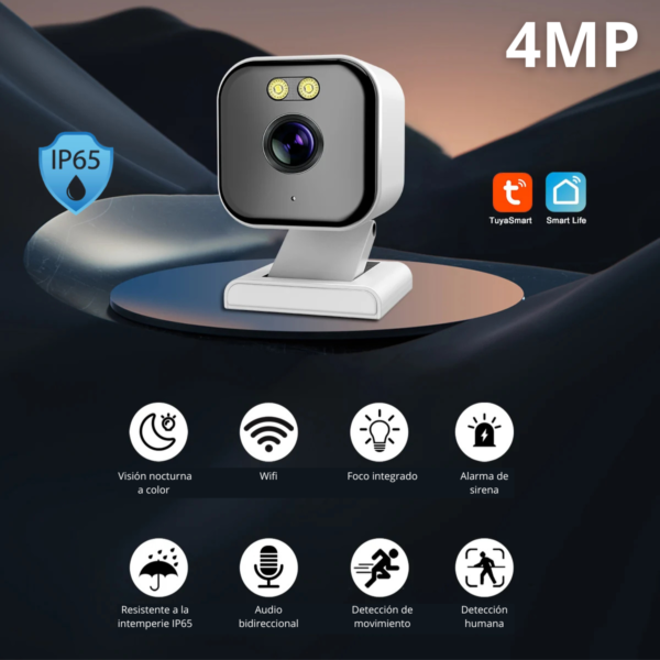 Cámara Wifi 4mp Exterior Bidireccional Google Alexa - Imagen 8