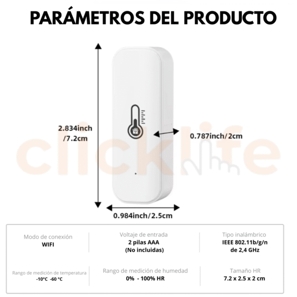Sensores Termostato Temperatura Y Humedad Inteligente Wifi Agregar a favoritos 5.0 Calificación 5.0 de 5. 1 opinión. ( - Imagen 10