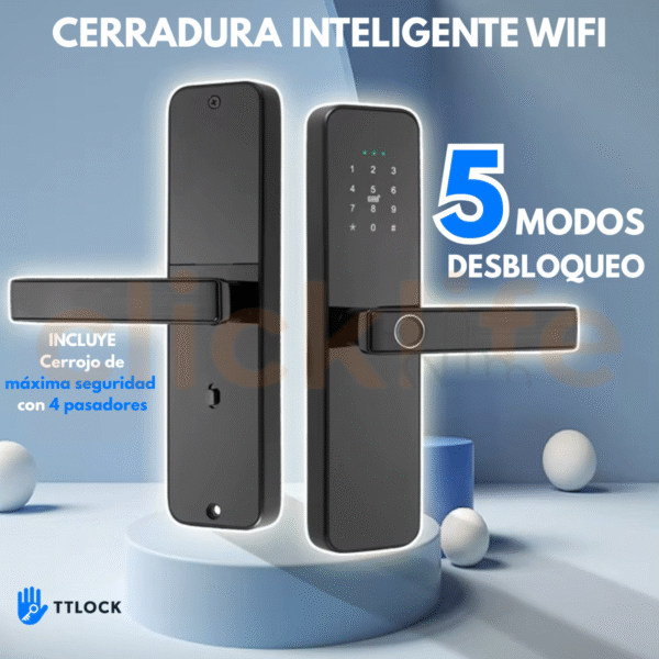 Cerradura Inteligente Ttlock 5 Modos Cerrojo 4 pasadores - Imagen 2