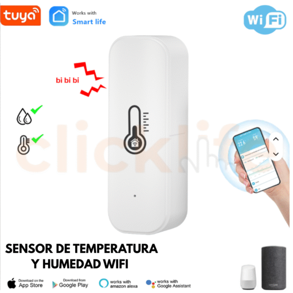 Sensores Termostato Temperatura Y Humedad Inteligente Wifi Agregar a favoritos 5.0 Calificación 5.0 de 5. 1 opinión. ( - Imagen 5