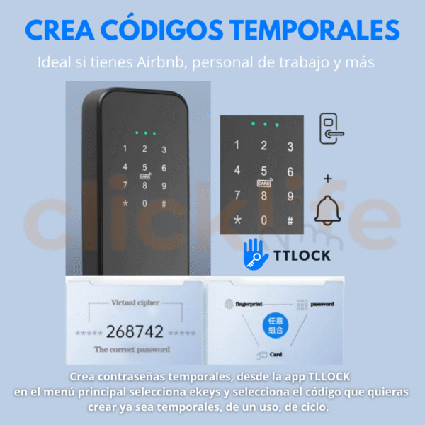Cerradura Inteligente Ttlock 5 Modos Cerrojo 4 pasadores - Imagen 5