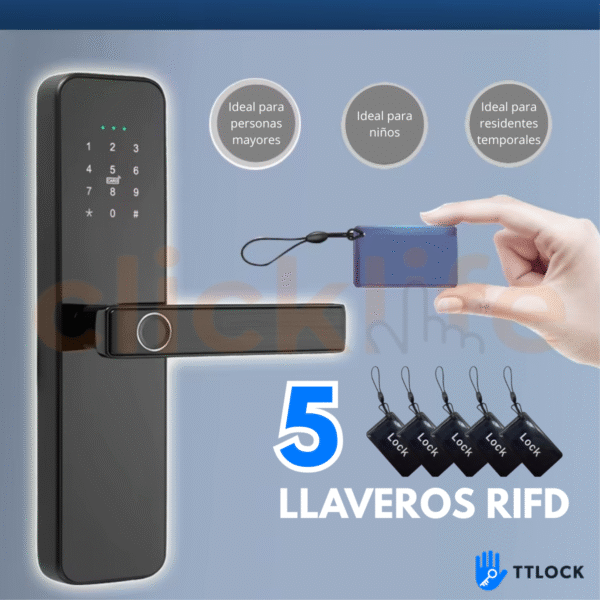 Cerradura Inteligente Ttlock 5 Modos Cerrojo 4 pasadores - Imagen 6