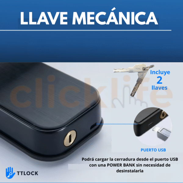 Cerradura Inteligente Ttlock 5 Modos Cerrojo 4 pasadores - Imagen 7