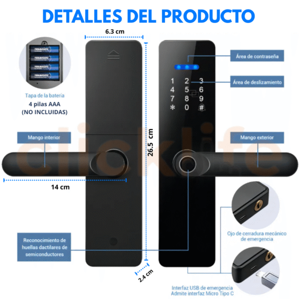 Cerradura Inteligente Ttlock 5 Modos Cerrojo 4 pasadores - Imagen 10