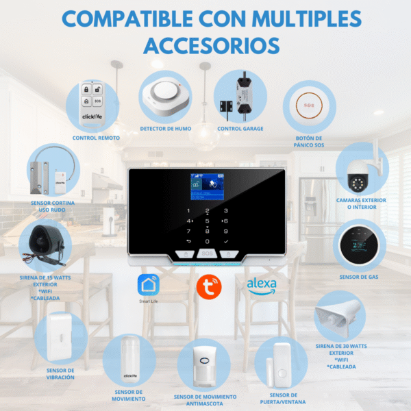 Alarma Casa Negocio Gsm 3G Wifi Inalámbrica Kit 6 Sensores - Imagen 2