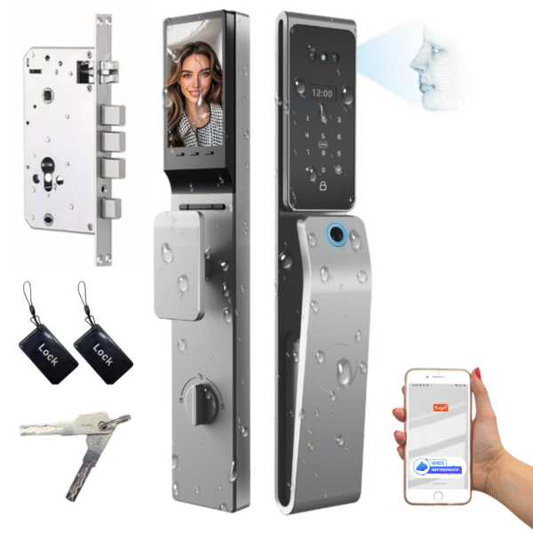 Cerradura Inteligente Impermeable IP65 Alexa 6 Modos de Apertura Con Reconocimiento Facial, Huella Dactilar
