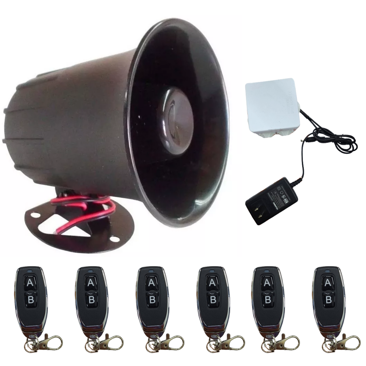 Alarma Sirena Vecinal de 15W Con 6 Control Remoto