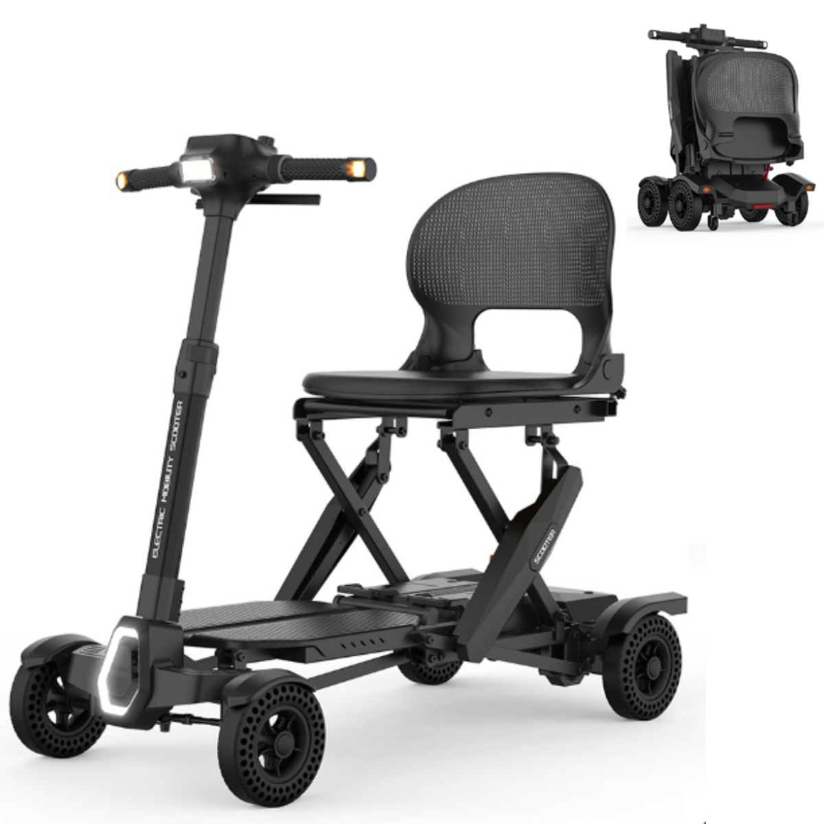 Silla Scooter Plegable Eléctrico Plegable Con Control Remoto Tablero Digital