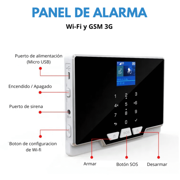 Alarma Casa Negocio Gsm 3G Wifi Inalámbrica Kit 6 Sensores - Imagen 8