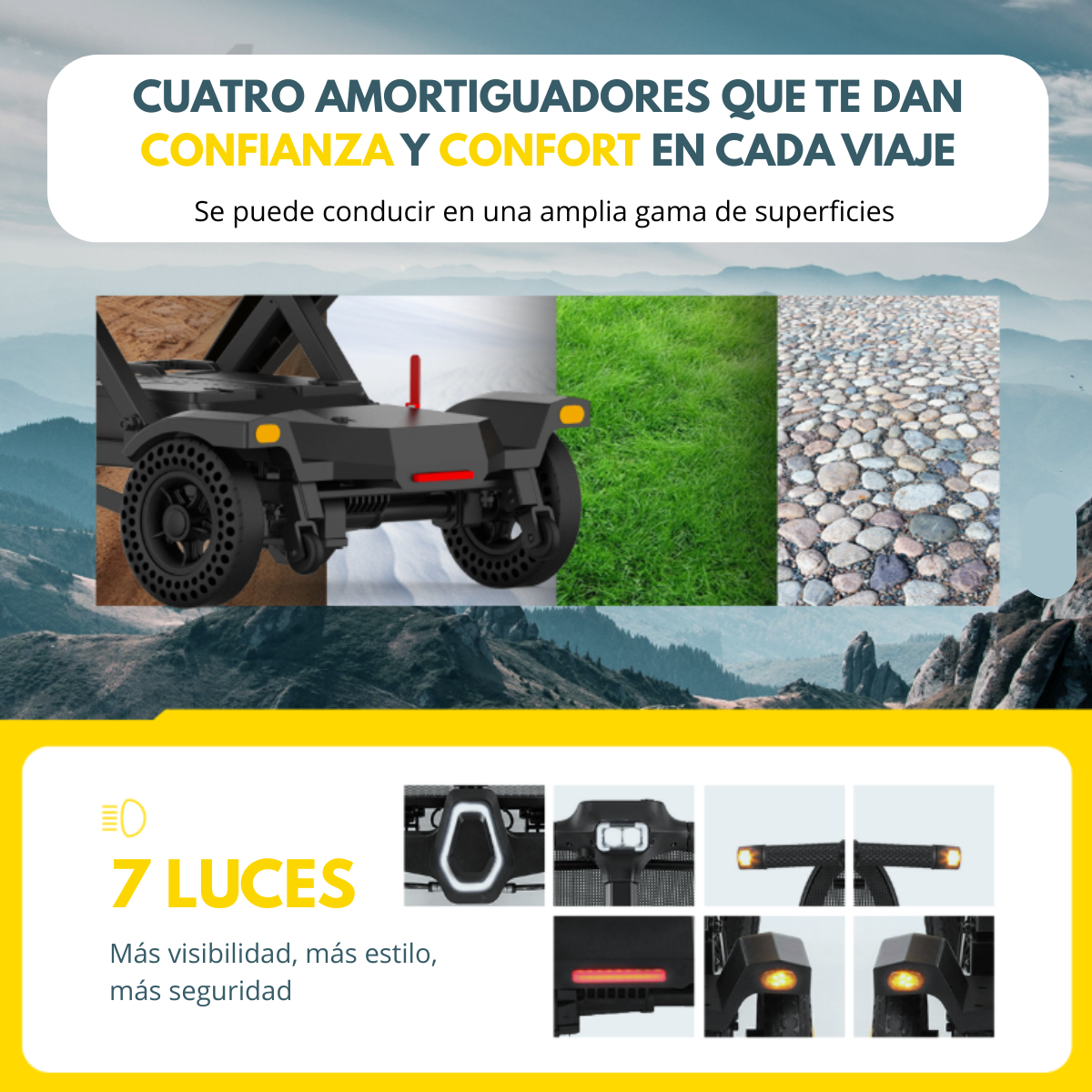 Silla Scooter Plegable Eléctrico Plegable Con Control Remoto Tablero Digital - Imagen 4