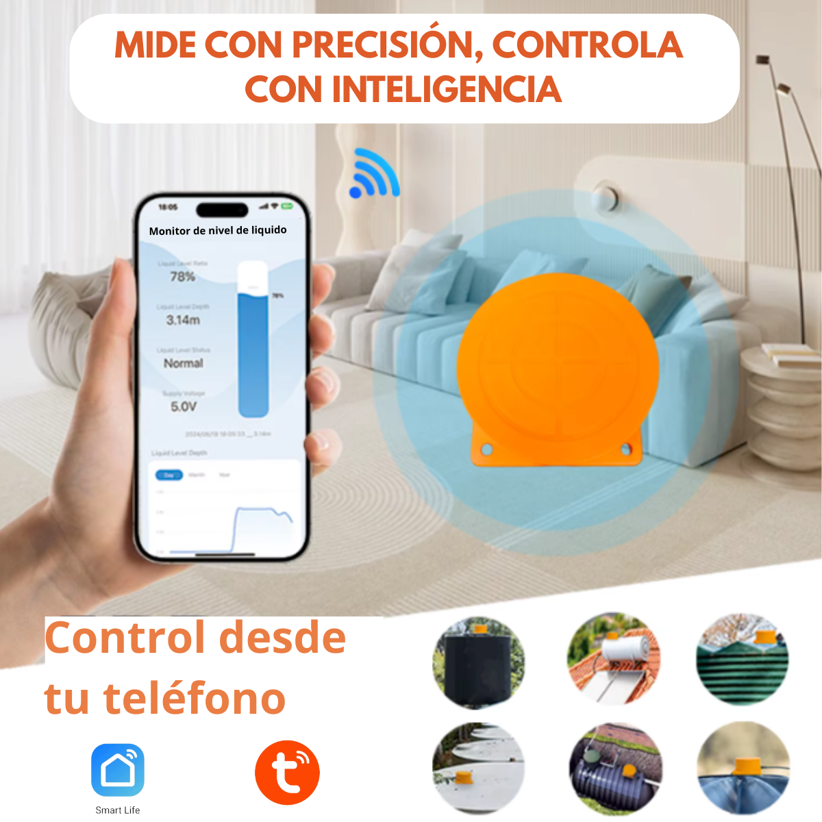 Sensor Inteligente Monitoreo De Nivel Tanque De Agua Wifi - Imagen 6