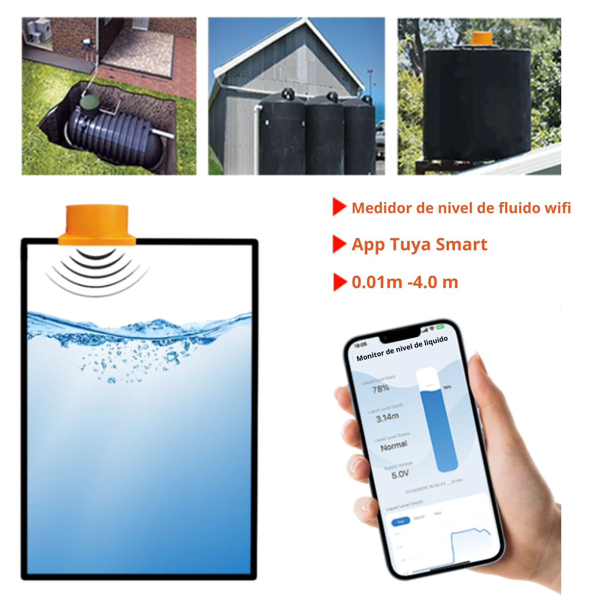 Sensor Inteligente Monitoreo De Nivel Tanque De Agua Wifi - Imagen 2