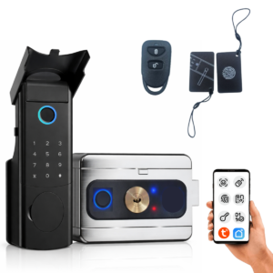 Cerradura Inteligente Reconocimiento Facial, Huella dactilar, App, Tarjeta RIFD, Llave física, Código y Control Remoto  Wi-fi Exterior