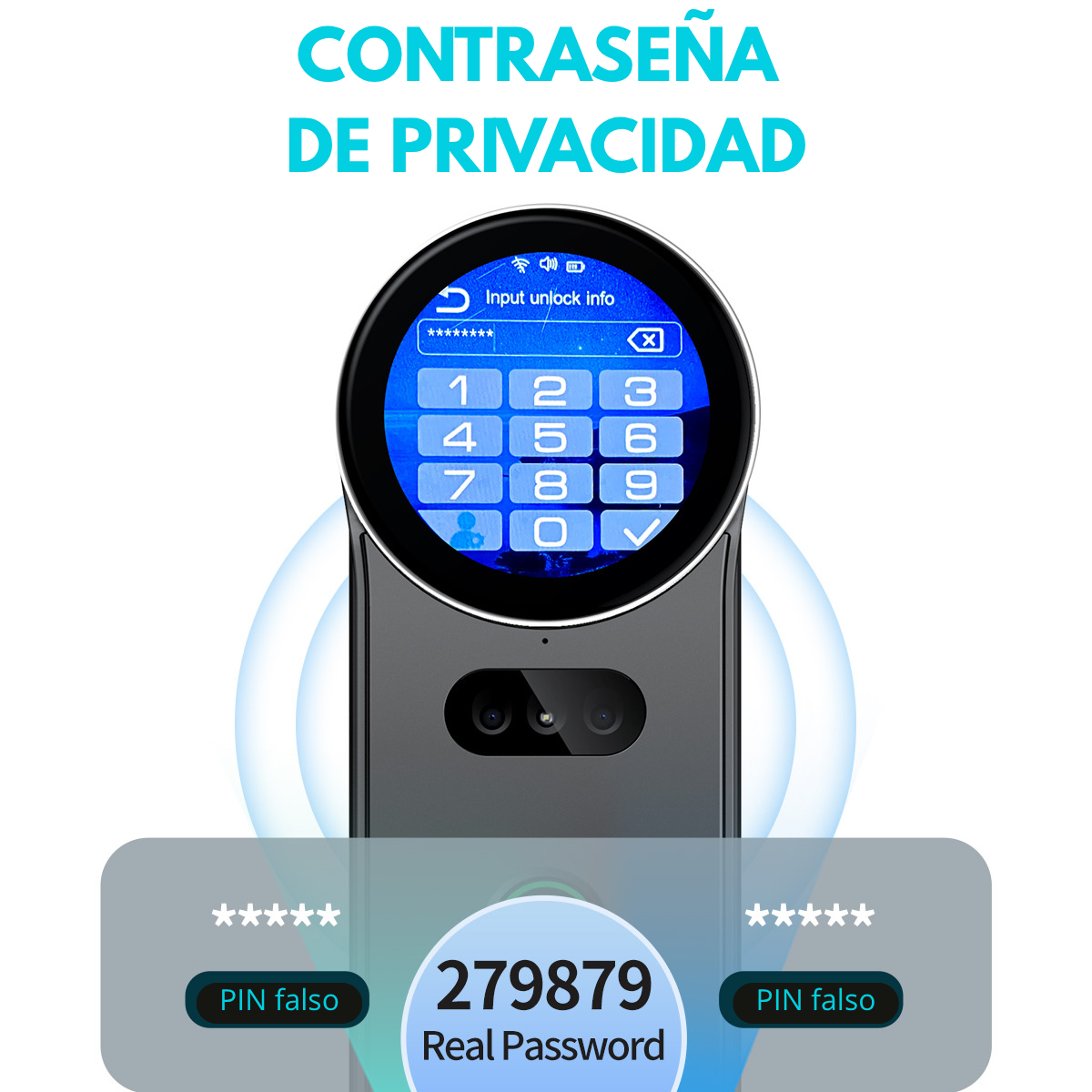 Cerradura inteligente 7 modos apertura Alexa, Tuya smart Impermeable - Imagen 6